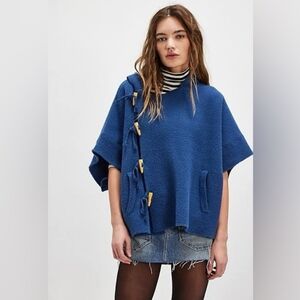 Free People Women's Hoodie Sweater with Toggle Details